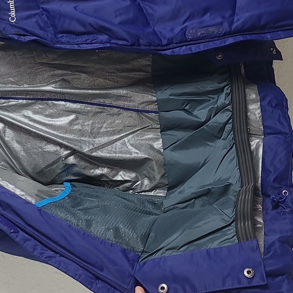 Columbia Blue Down Winter Puffer Snowboard Coat/Jacket Womens Med Omni-Shield - Picture 8 of 11